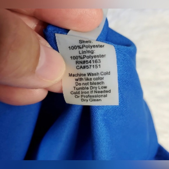 Ellen Tracy A-line Sleeveless Midi Dress Cobalt Blue Waist Accent Bow & Pockets - Picture 14 of 15